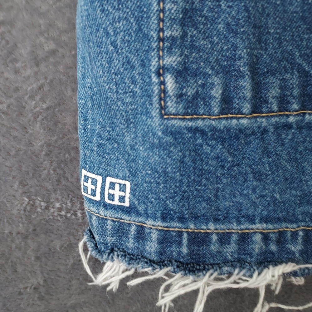 Ksubi‎ Women's Denim Mini Skirt Blue, Size 29 Raw Hem Snap Pockets - Picture 7 of 12